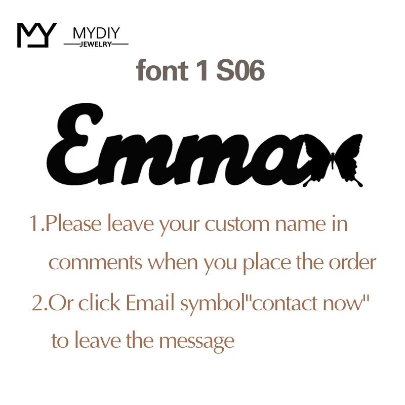 Personalized Heart Name Necklace/Custom Babygirl English Names Nameplate Chain Charm Stainless Steel Jewelry For Women Mom Gift - Black & White