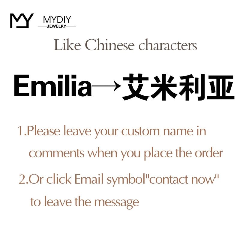 Personalized Heart Name Necklace/Custom Babygirl English Names Nameplate Chain Charm Stainless Steel Jewelry For Women Mom Gift - Black & White