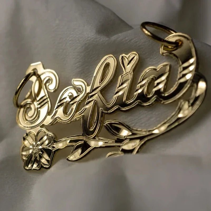 Personalized Luxury Custom Name Necklace Personalized Pendant 18k Gold - Plated Stainless Steel Jewelry For Women Christmas Gift - Black & White