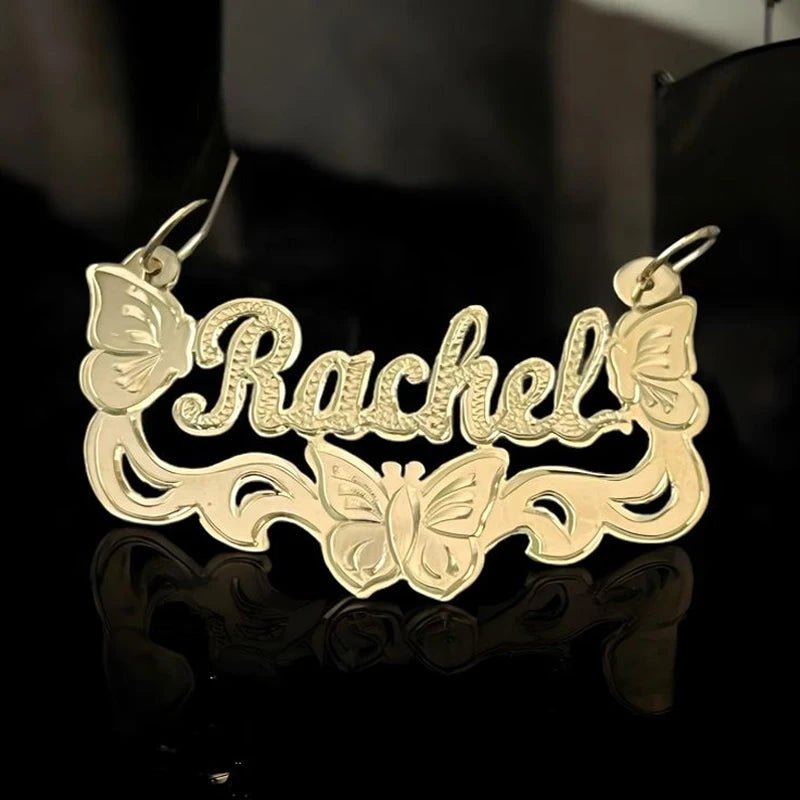 Personalized Luxury Custom Name Necklace Personalized Pendant 18k Gold - Plated Stainless Steel Jewelry For Women Christmas Gift - Black & White