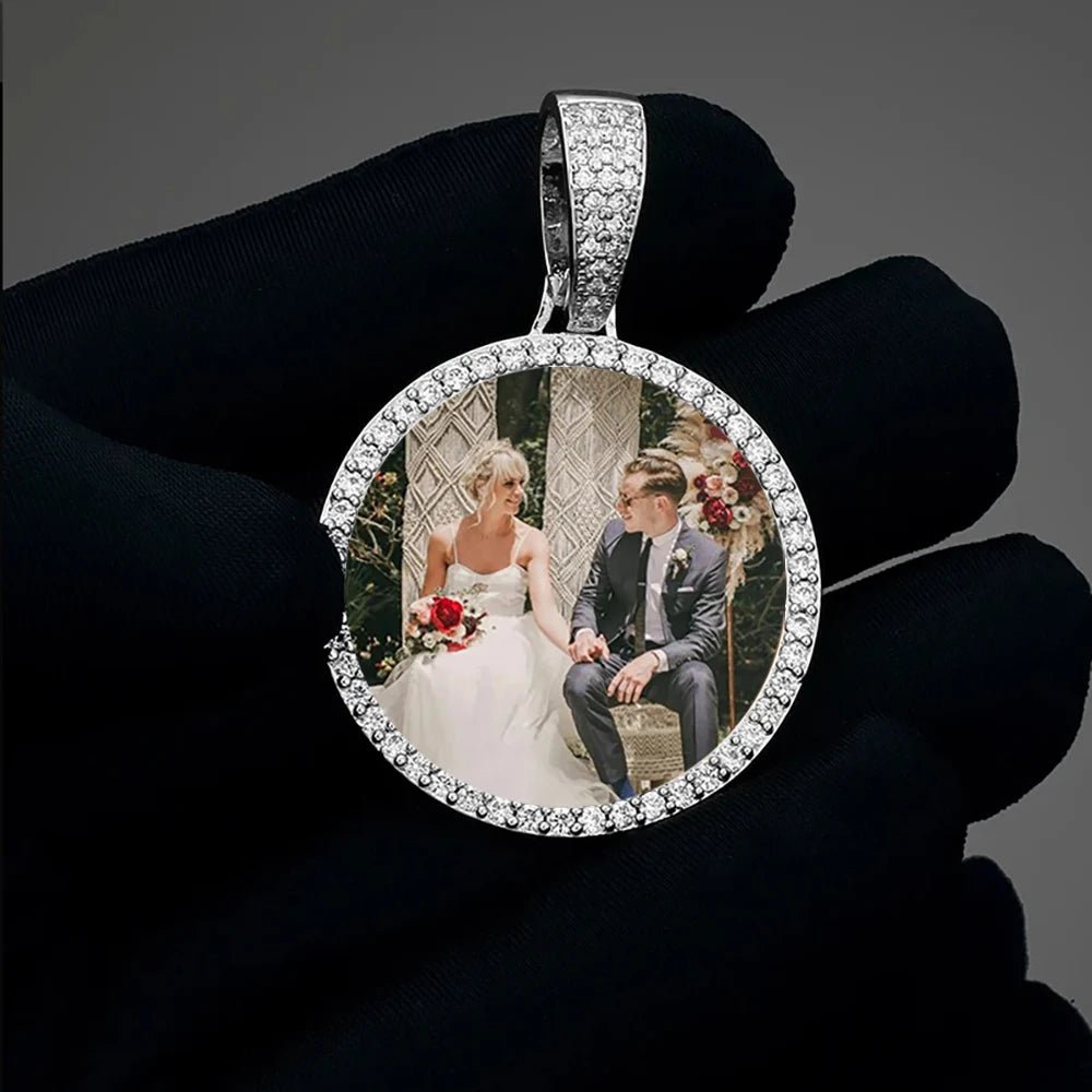 Personalized Picture Pendant – Hip Hop Jewelry Gift for Him & Her - Black & White