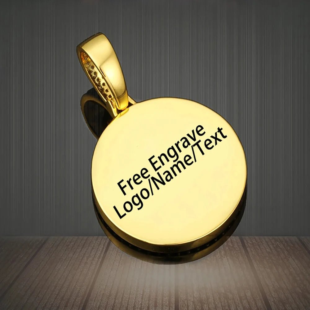 Personalized Picture Pendant – Hip Hop Jewelry Gift for Him & Her - Black & White