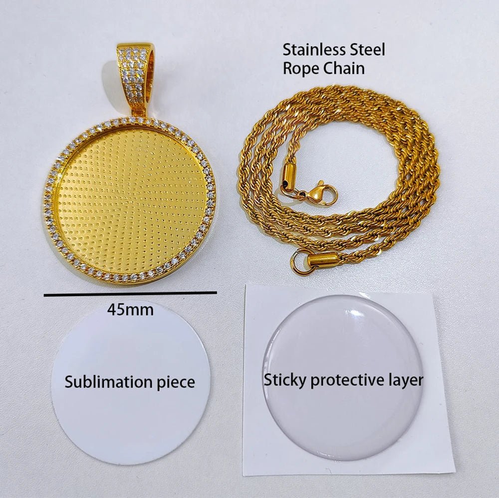 Personalized Picture Pendant – Hip Hop Jewelry Gift for Him & Her - Black & White