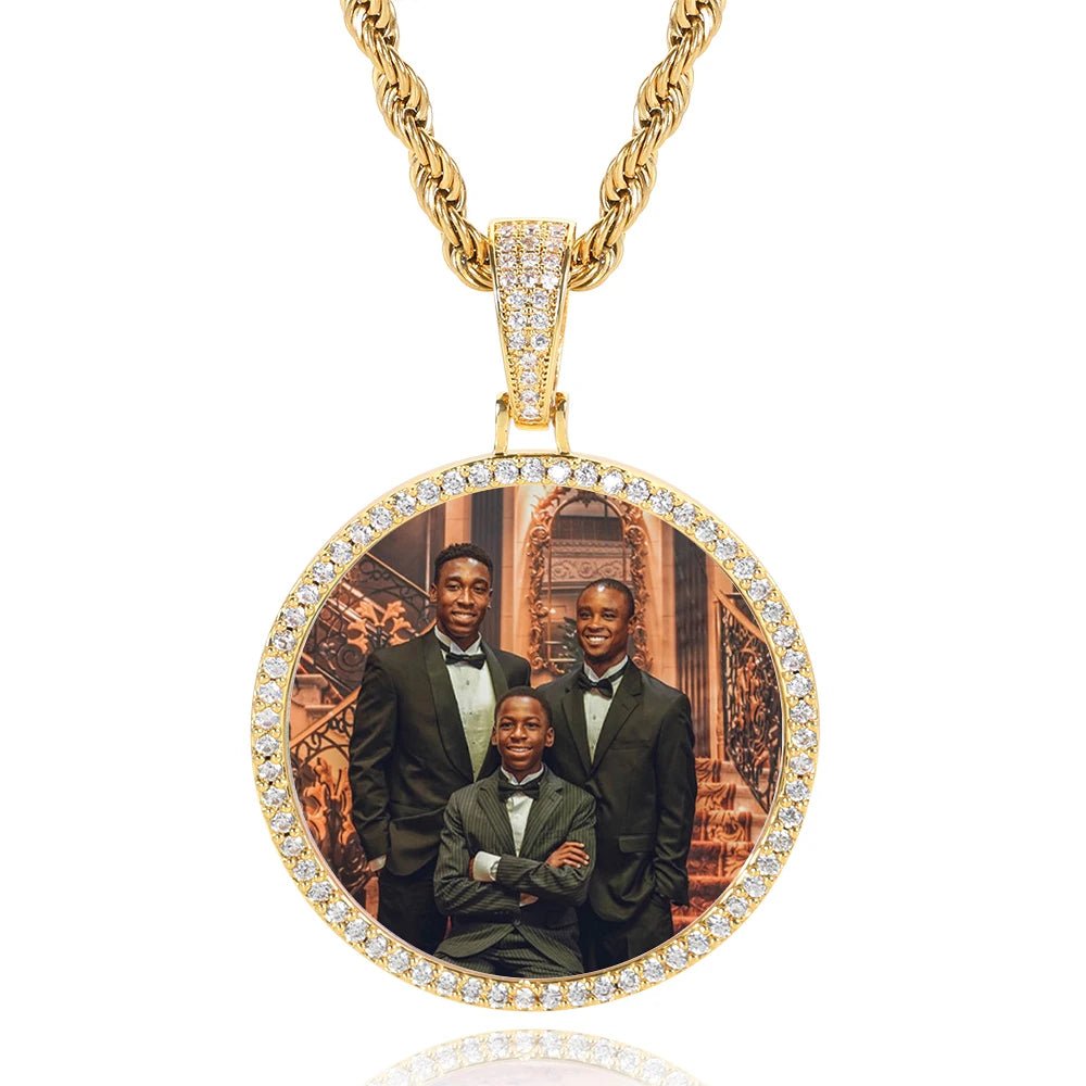 Personalized Picture Pendant – Hip Hop Jewelry Gift for Him & Her - Black & White