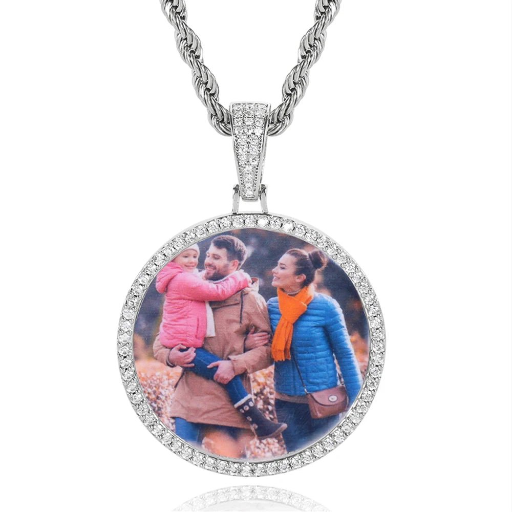 Personalized Picture Pendant – Hip Hop Jewelry Gift for Him & Her - Black & White