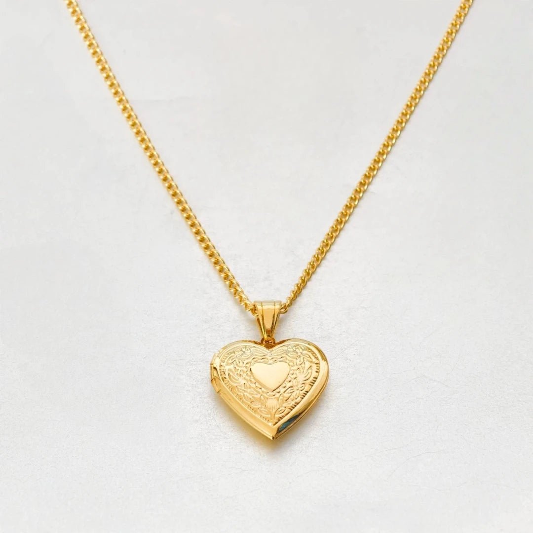 Romantic Heart Locket Pendants Female Gold Silver Color Stainless Steel Memorial Necklace For Women Jewelry Valentine Gift - Black & White