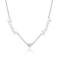 Zciti Personalized Customized Multi - Name Necklace Shan Love Stone Pendant Stainless Steel Jewelry Mother'S Day Gift - Black & White
